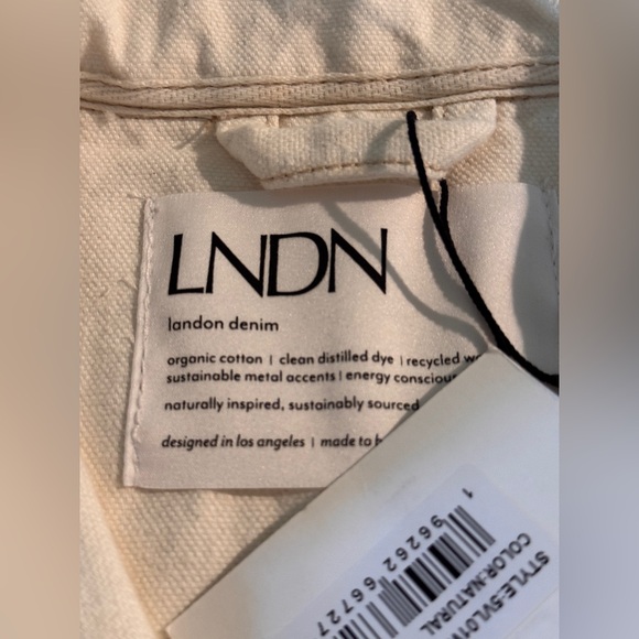 NWT LNDN Quarter Zip Denim Pullover/Jacket In Natural Cream XS - Picture 5 of 15